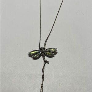 1928 Green Dragonfly Pendant Necklace